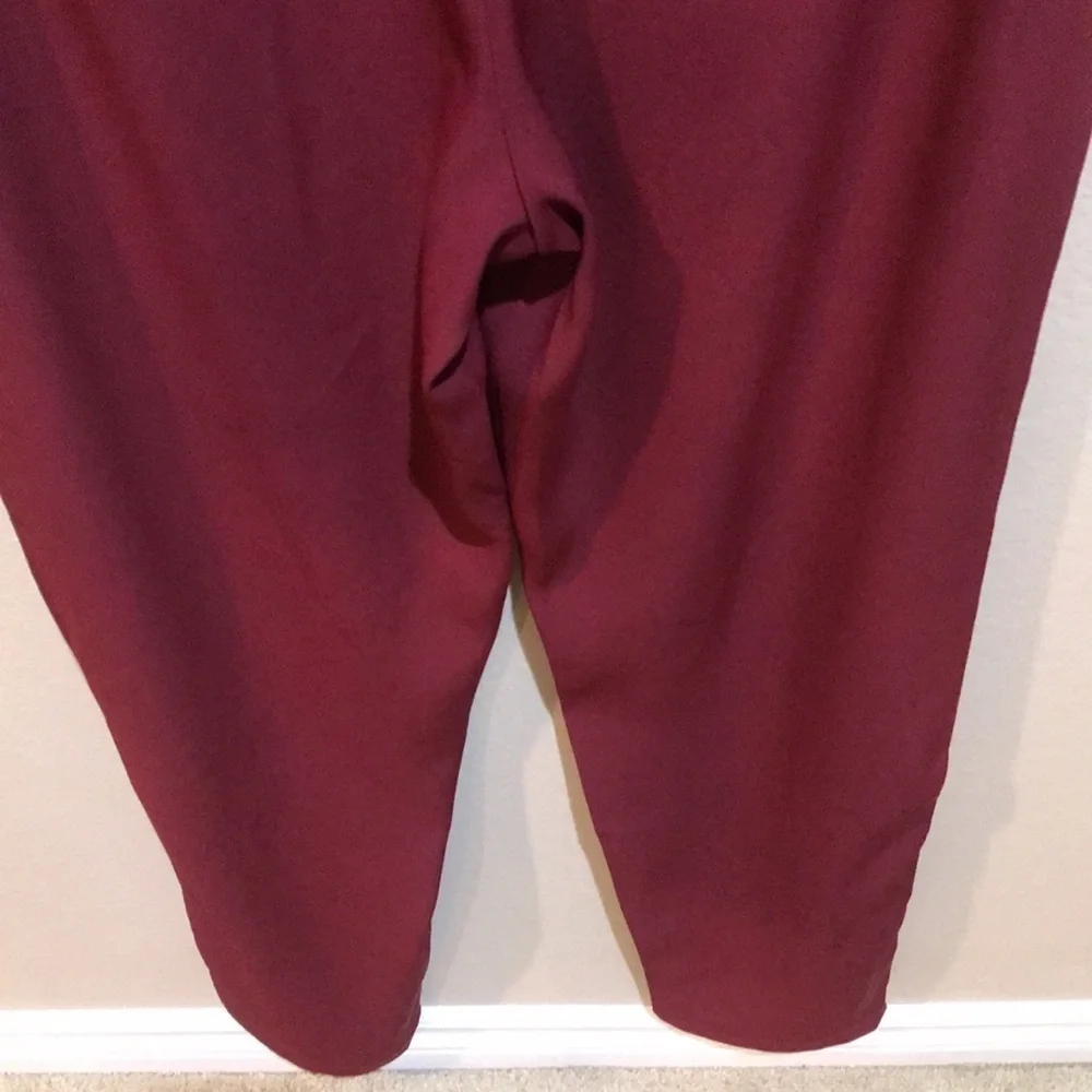 NWT Nicole Miller Cabernet Dress Pants w/Pockets Faux Pearl Belt Sparkle Bow-10